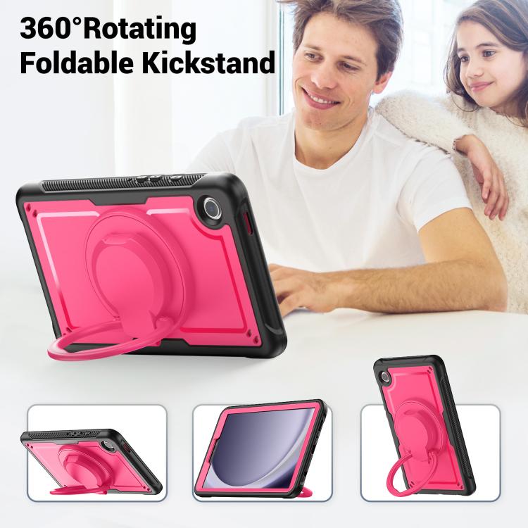 For Samsung Galaxy Tab A11 / A9 Honeycomb Hybrid Tablet Case with Handle Holder & Strap