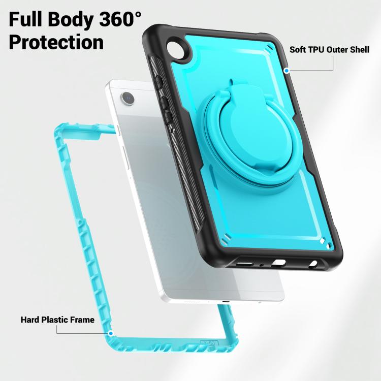 For Samsung Galaxy Tab A11 / A9 Honeycomb Hybrid Tablet Case with Handle Holder & Strap