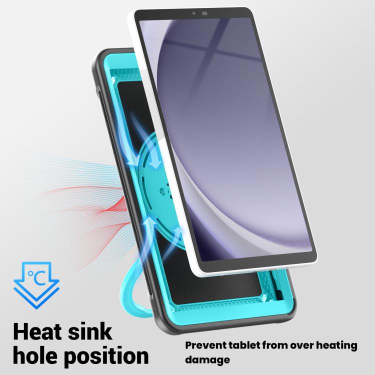 For Samsung Galaxy Tab A11 / A9 Honeycomb Hybrid Tablet Case with Handle Holder & Strap