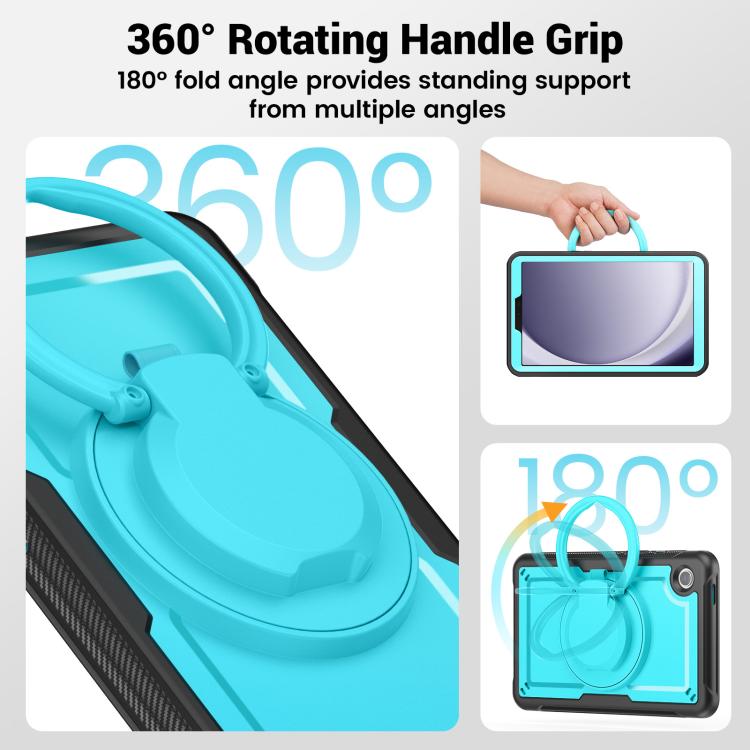 For Samsung Galaxy Tab A11 / A9 Honeycomb Hybrid Tablet Case with Handle Holder & Strap