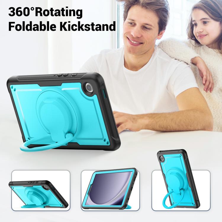 For Samsung Galaxy Tab A11 / A9 Honeycomb Hybrid Tablet Case with Handle Holder & Strap