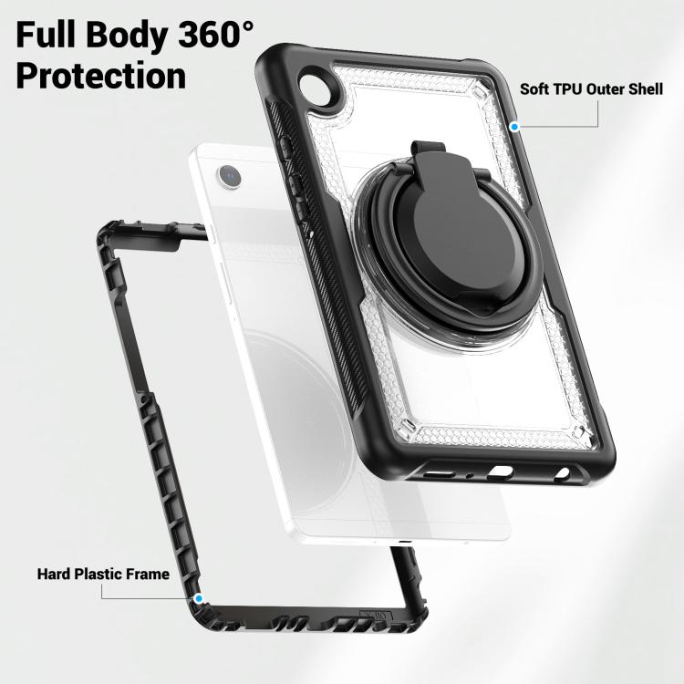 For Samsung Galaxy Tab A11 / A9 Honeycomb Hybrid Tablet Case with Handle Holder & Strap