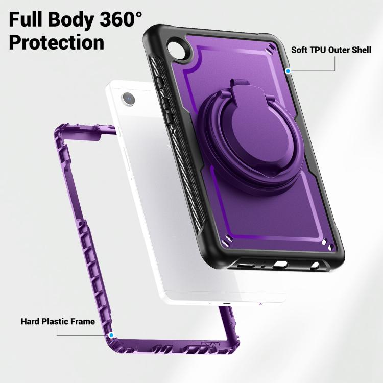 For Samsung Galaxy Tab A11 / A9 Honeycomb Hybrid Tablet Case with Handle Holder & Strap