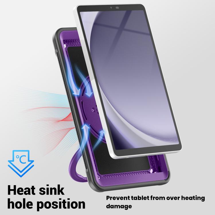 For Samsung Galaxy Tab A11 / A9 Honeycomb Hybrid Tablet Case with Handle Holder & Strap