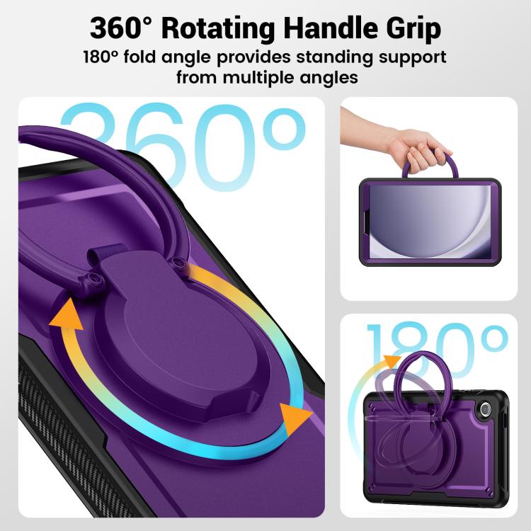 For Samsung Galaxy Tab A11 / A9 Honeycomb Hybrid Tablet Case with Handle Holder & Strap