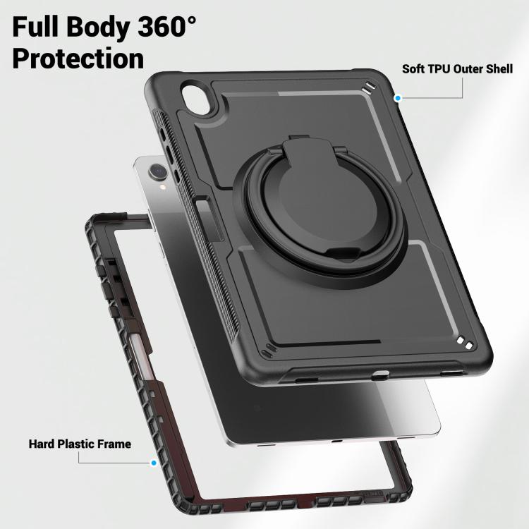 For Samsung Galaxy Tab S10 Lite Honeycomb Hybrid Tablet Case with Handle Holder & Strap