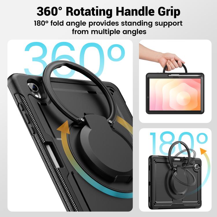 For Samsung Galaxy Tab S10 Lite Honeycomb Hybrid Tablet Case with Handle Holder & Strap