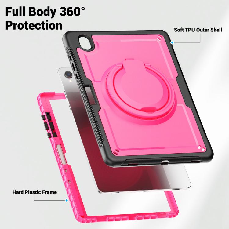 For Samsung Galaxy Tab S10 Lite Honeycomb Hybrid Tablet Case with Handle Holder & Strap