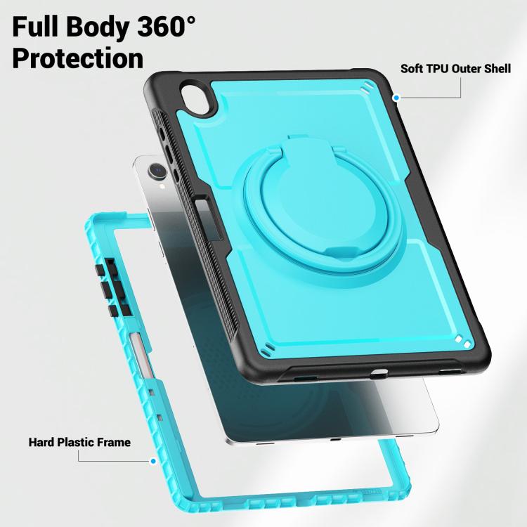 For Samsung Galaxy Tab S10 Lite Honeycomb Hybrid Tablet Case with Handle Holder & Strap