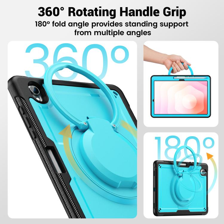 For Samsung Galaxy Tab S10 Lite Honeycomb Hybrid Tablet Case with Handle Holder & Strap