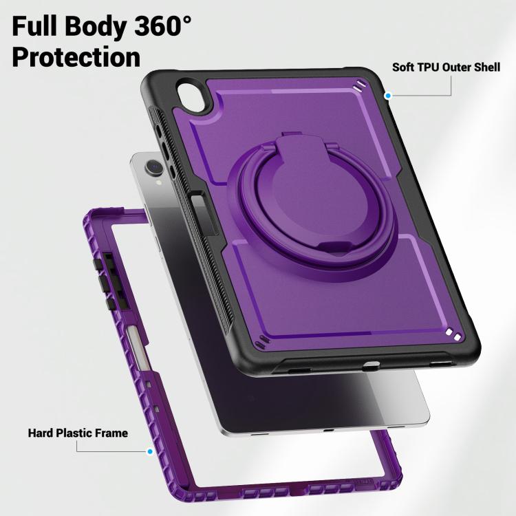 For Samsung Galaxy Tab S10 Lite Honeycomb Hybrid Tablet Case with Handle Holder & Strap