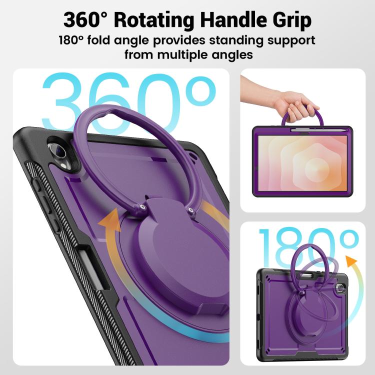For Samsung Galaxy Tab S10 Lite Honeycomb Hybrid Tablet Case with Handle Holder & Strap
