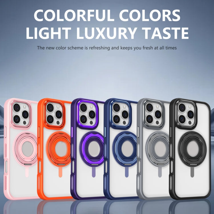 For iPhone 16 Plus Skin Feel Transparent 360 Degree Rotating Silicone Ring Holder Phone Case