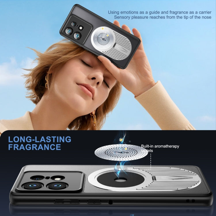 For Motorola Edge 50 Pro Heat Dissipation Aromatherapy MagSafe Holder Phone Case