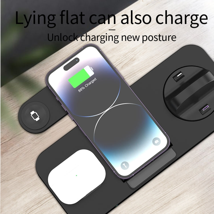For Huawei Watch B21 6 in 1 Mobile Phone / Earphone Universal Foldable Wireless Charger