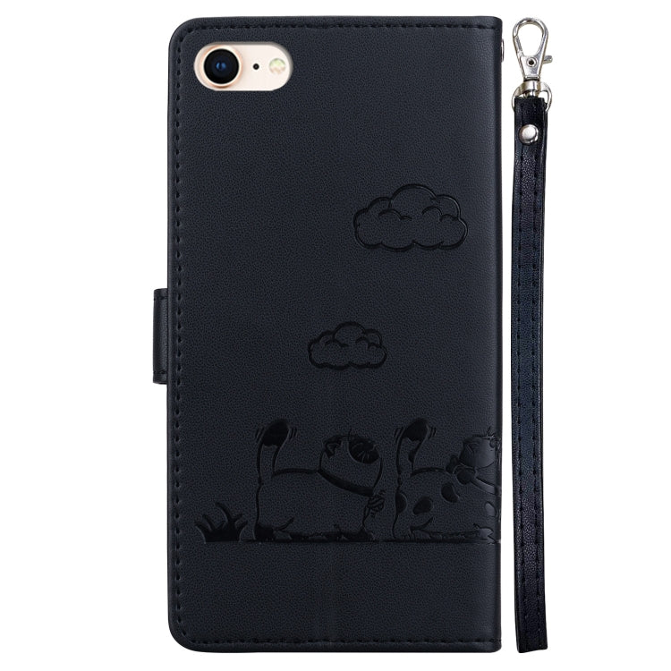 For iPhone 7 / 8 / SE 2022 Cute Cats RFID Leather Phone Case