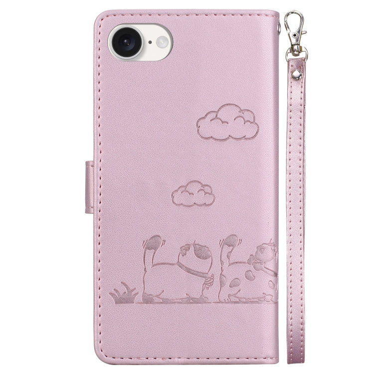 For iPhone 17e / 16e Cute Cats RFID Leather Phone Case
