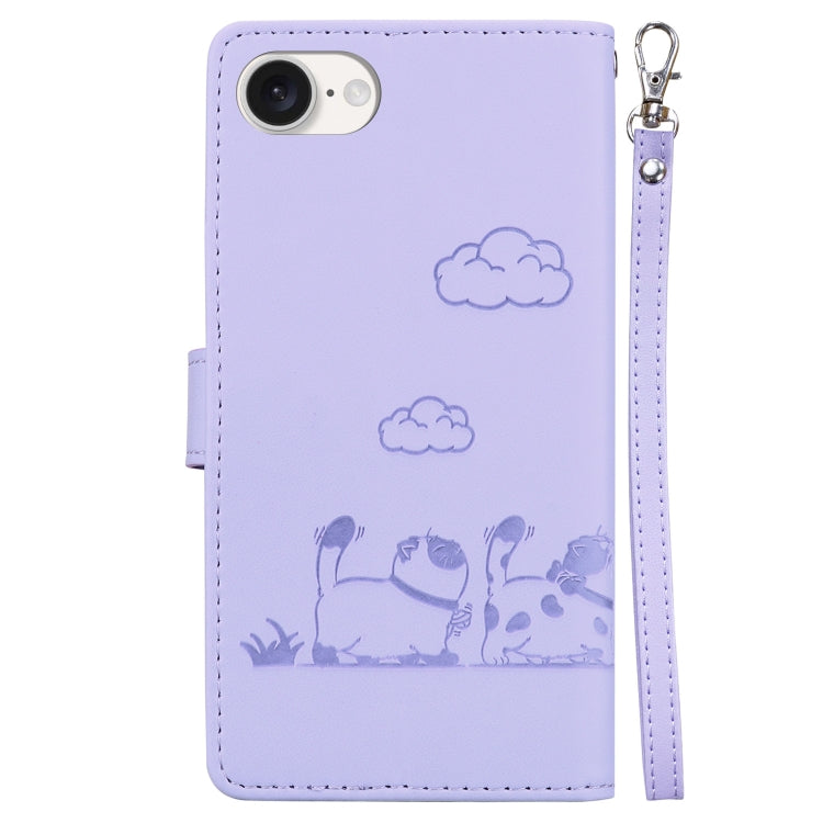 For iPhone 17e / 16e Cute Cats RFID Leather Phone Case