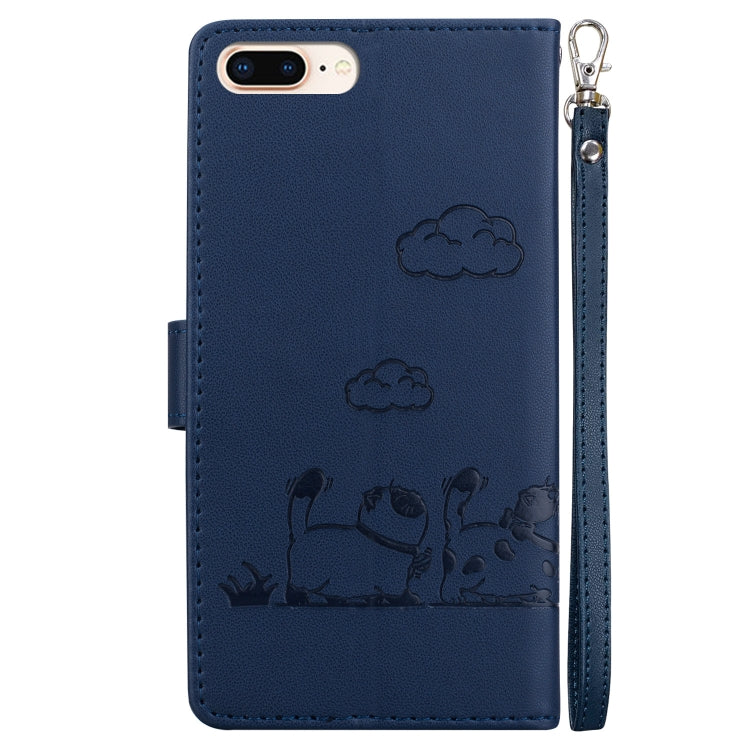 For iPhone 7 Plus / 8 Plus Cute Cats RFID Leather Phone Case