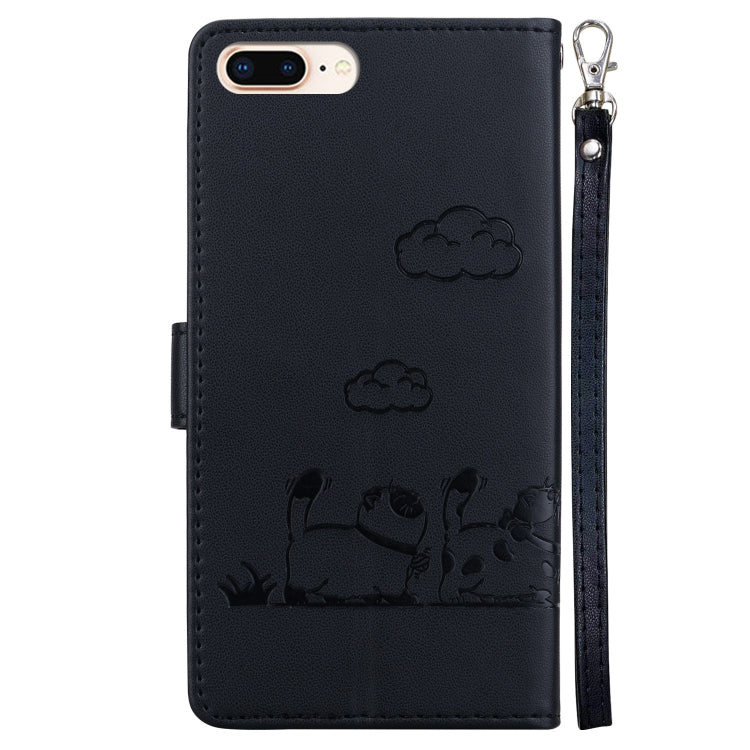 For iPhone 7 Plus / 8 Plus Cute Cats RFID Leather Phone Case