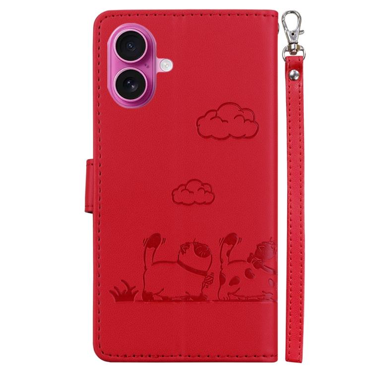 For iPhone 17 Cute Cats RFID Leather Phone Case