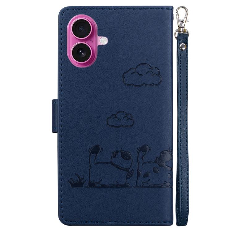 For iPhone 17 Cute Cats RFID Leather Phone Case