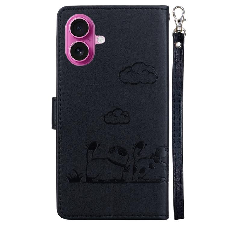 For iPhone 17 Cute Cats RFID Leather Phone Case