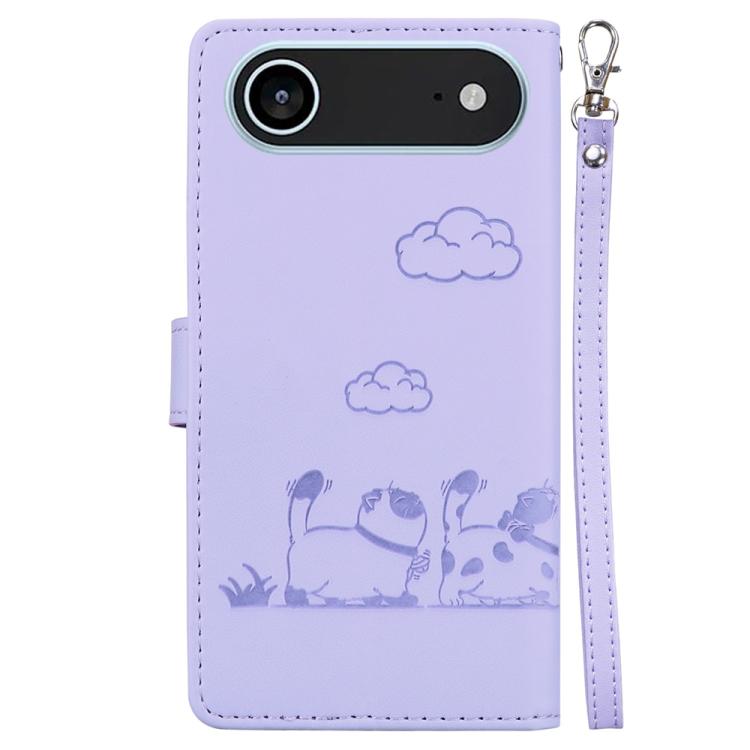 For iPhone Air Cute Cats RFID Leather Phone Case