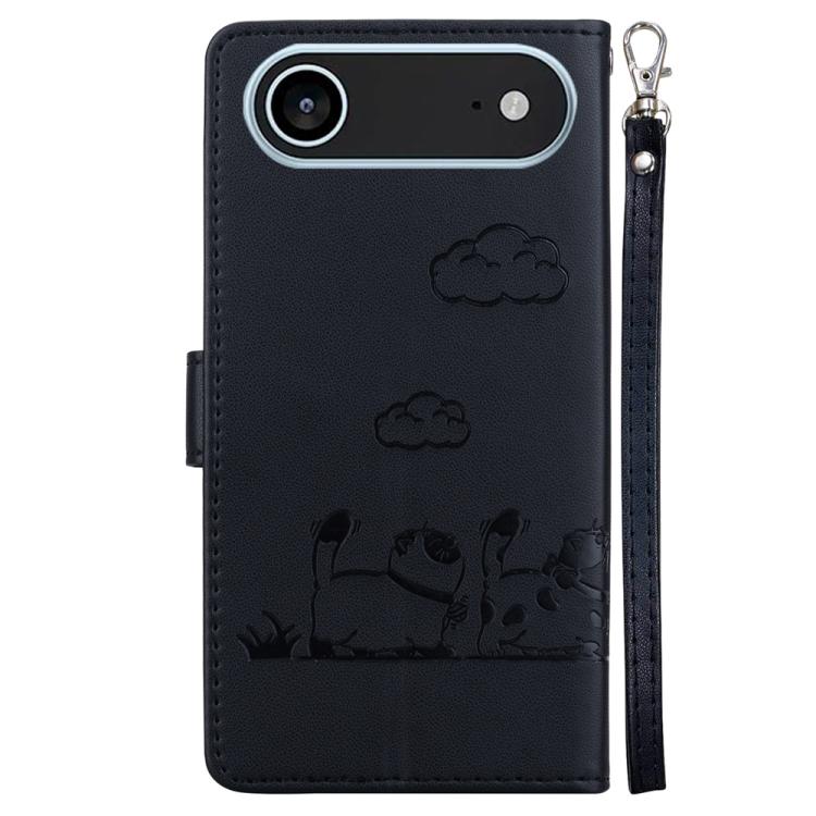 For iPhone Air Cute Cats RFID Leather Phone Case
