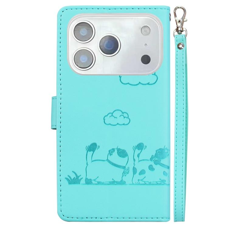For iPhone 17 Pro Cute Cats RFID Leather Phone Case