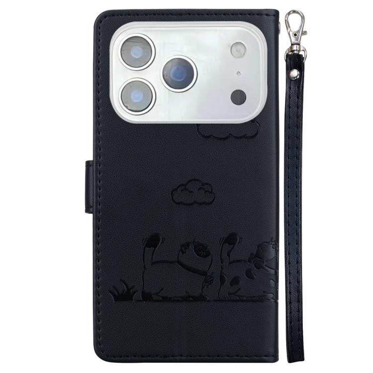 For iPhone 17 Pro Cute Cats RFID Leather Phone Case