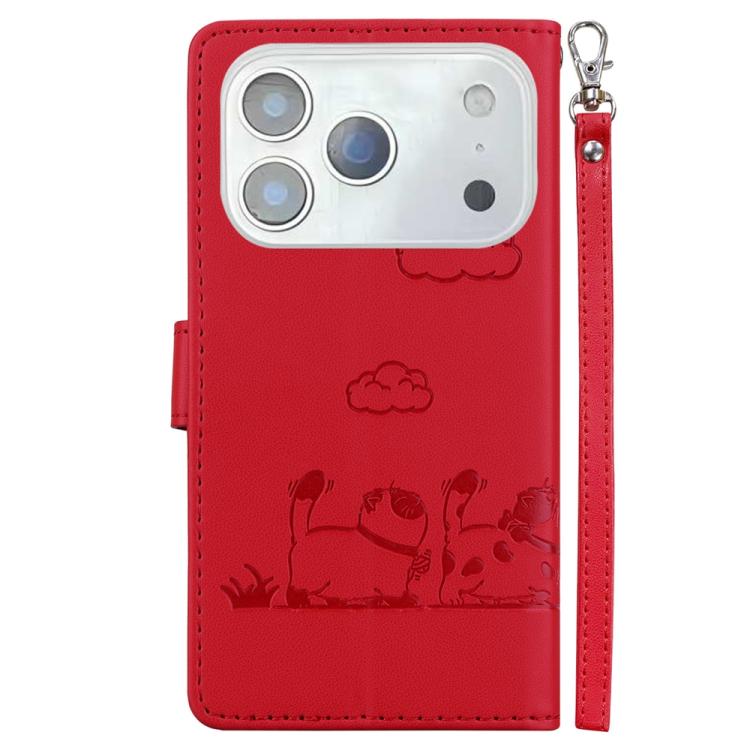 For iPhone 17 Pro Max Cute Cats RFID Leather Phone Case