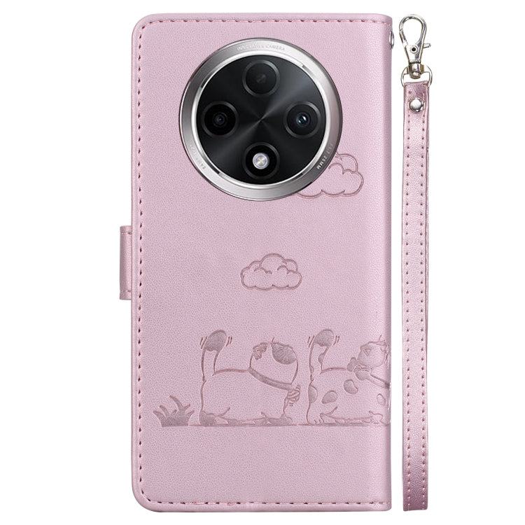 For OPPO A3 Pro 5G Global Cute Cats RFID Leather Phone Case