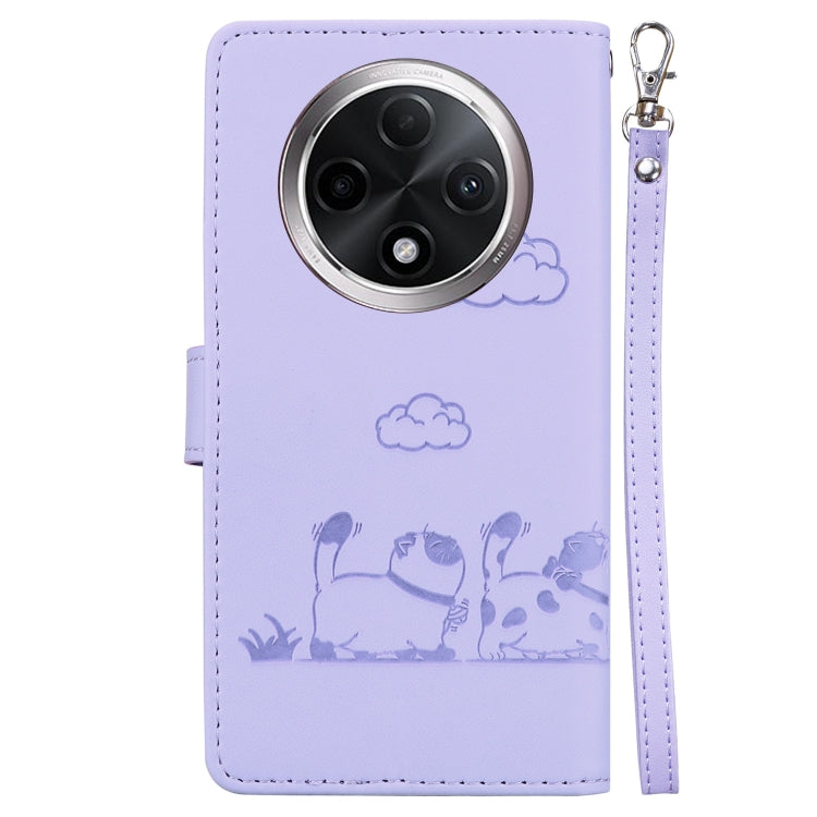 For OPPO A3 Pro 5G Global Cute Cats RFID Leather Phone Case