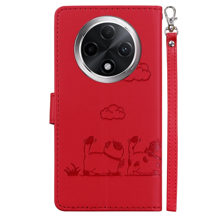 For OPPO A3 Pro 5G Global Cute Cats RFID Leather Phone Case