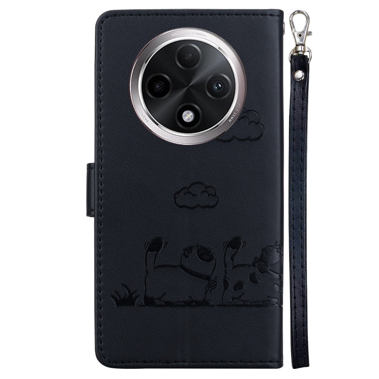 For OPPO A3 Pro 5G Global Cute Cats RFID Leather Phone Case