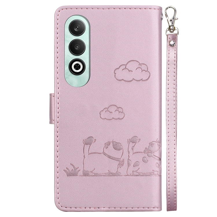 For OPPO K12 Cute Cats RFID Leather Phone Case
