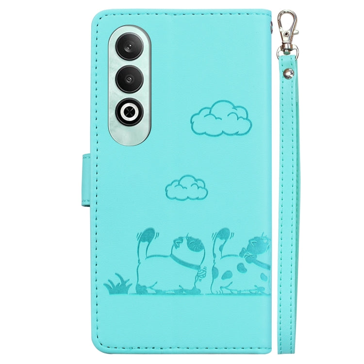 For OPPO K12 Cute Cats RFID Leather Phone Case