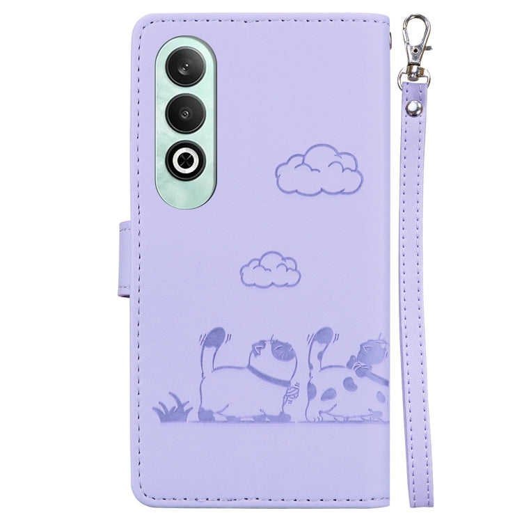 For OPPO K12 Cute Cats RFID Leather Phone Case