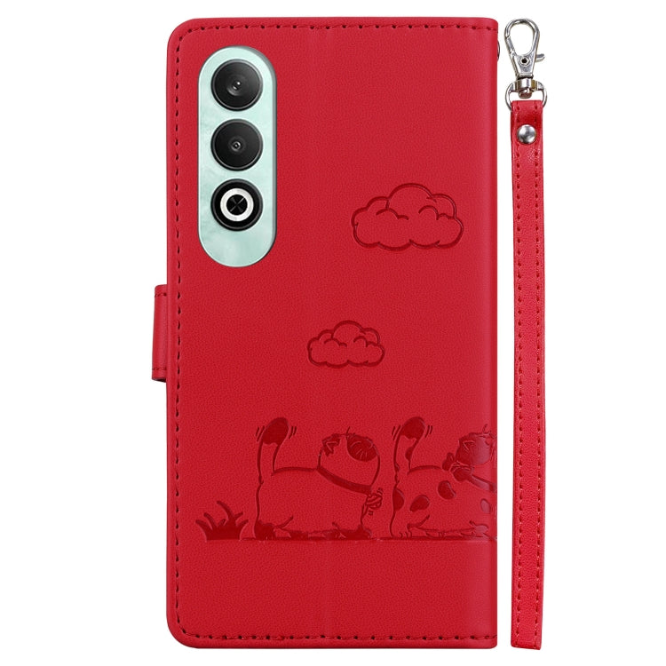 For OPPO K12 Cute Cats RFID Leather Phone Case
