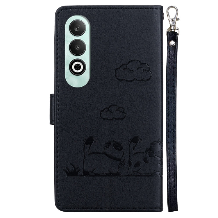 For OPPO K12 Cute Cats RFID Leather Phone Case