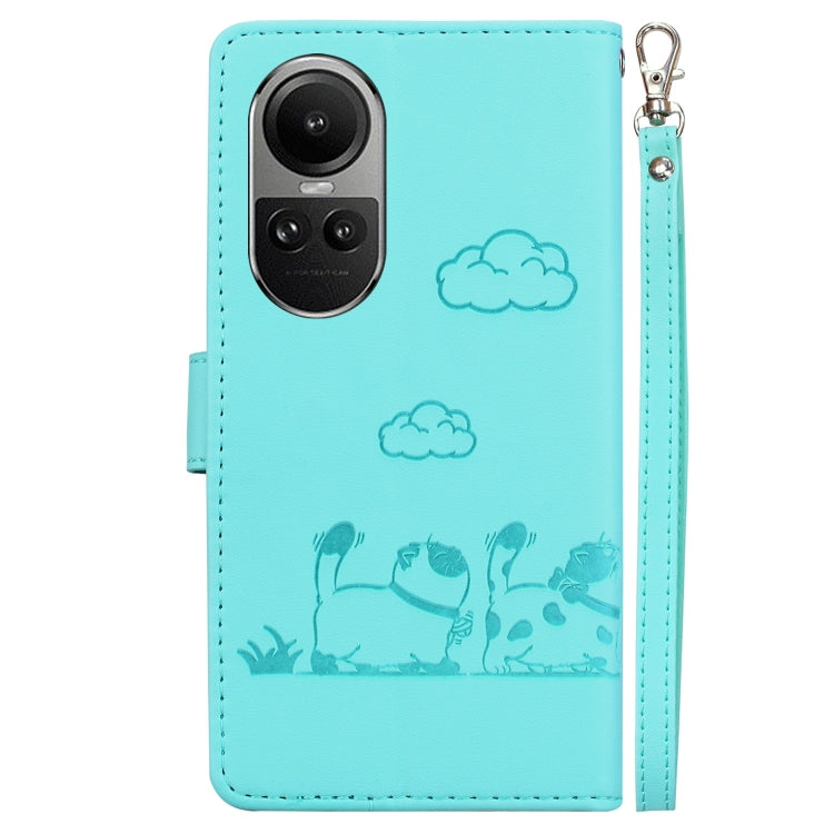 For OPPO Reno10 5G Cute Cats RFID Leather Phone Case