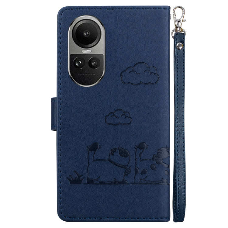 For OPPO Reno10 5G Cute Cats RFID Leather Phone Case