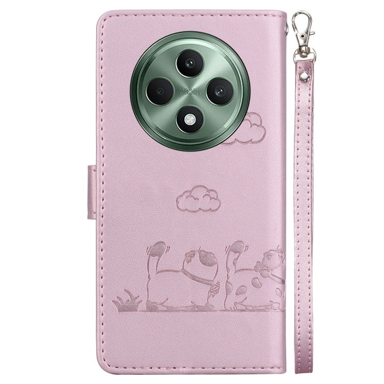 For OPPO Reno12 F 5G Cute Cats RFID Leather Phone Case
