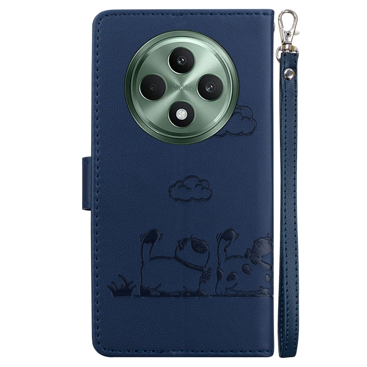 For OPPO Reno12 F 5G Cute Cats RFID Leather Phone Case