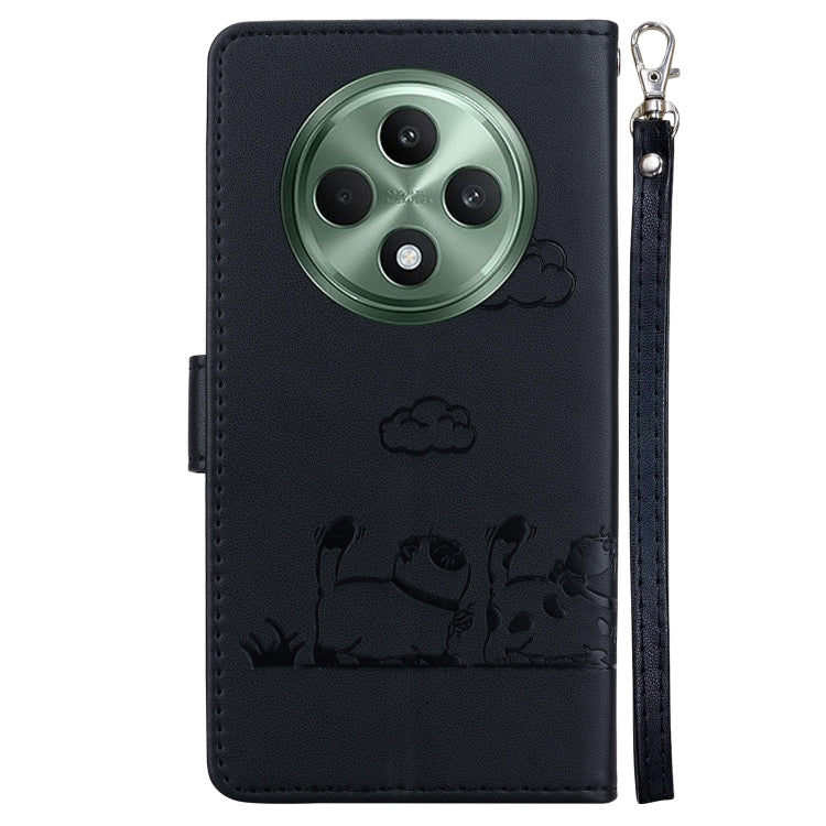 For OPPO Reno12 F 5G Cute Cats RFID Leather Phone Case