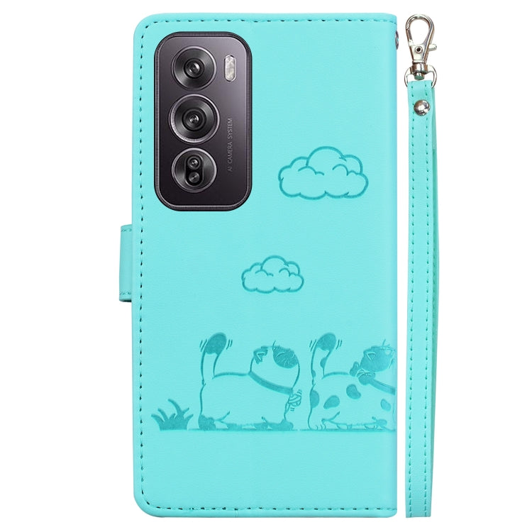 For OPPO Reno12 Pro 5G Global Cute Cats RFID Leather Phone Case