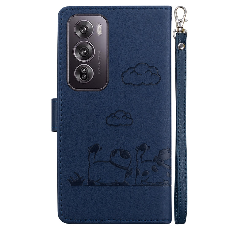 For OPPO Reno12 Pro 5G Global Cute Cats RFID Leather Phone Case