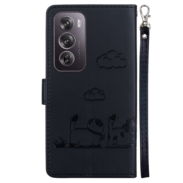 For OPPO Reno12 Pro 5G Global Cute Cats RFID Leather Phone Case