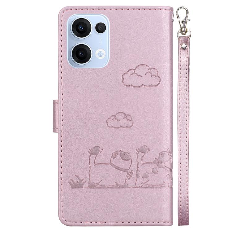 For OPPO Reno13 Global Cute Cats RFID Leather Phone Case